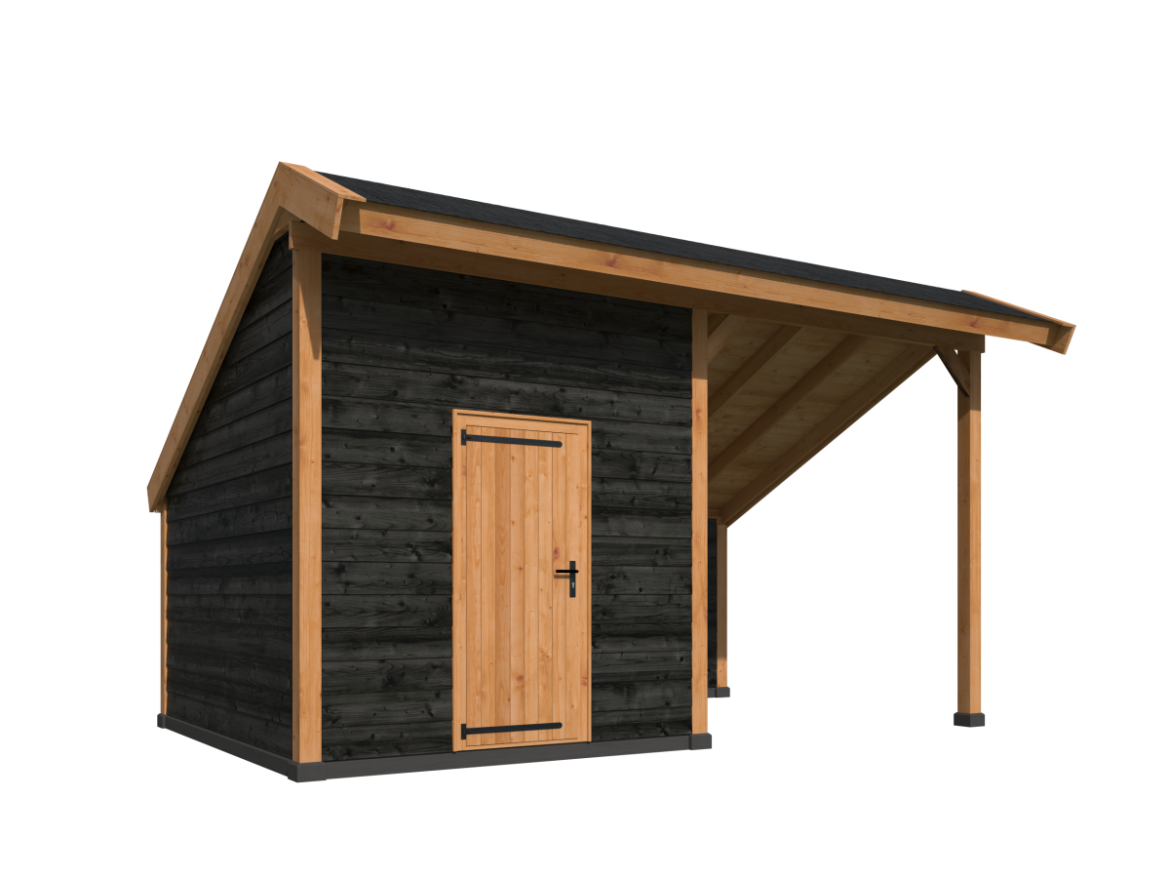 Wood open-sided barn base set Malmö