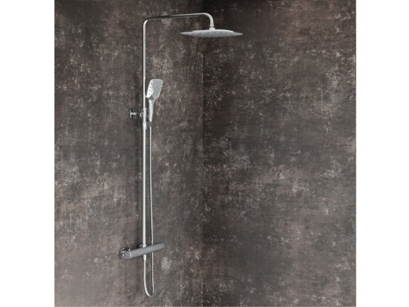 Ravak TD F 091.00CR Sprchový stĺp s termostatickou batériou, posuvný, so sprchovým setom, chróm