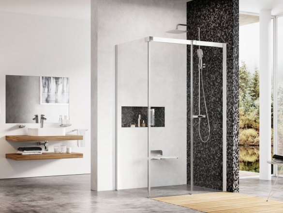 Ravak MSDPS 100x80 L, biela+transparent