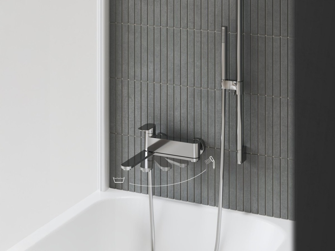 Ravak CR II 022.20BL Vaňová nástenná batéria bez sprchového setu, čierna