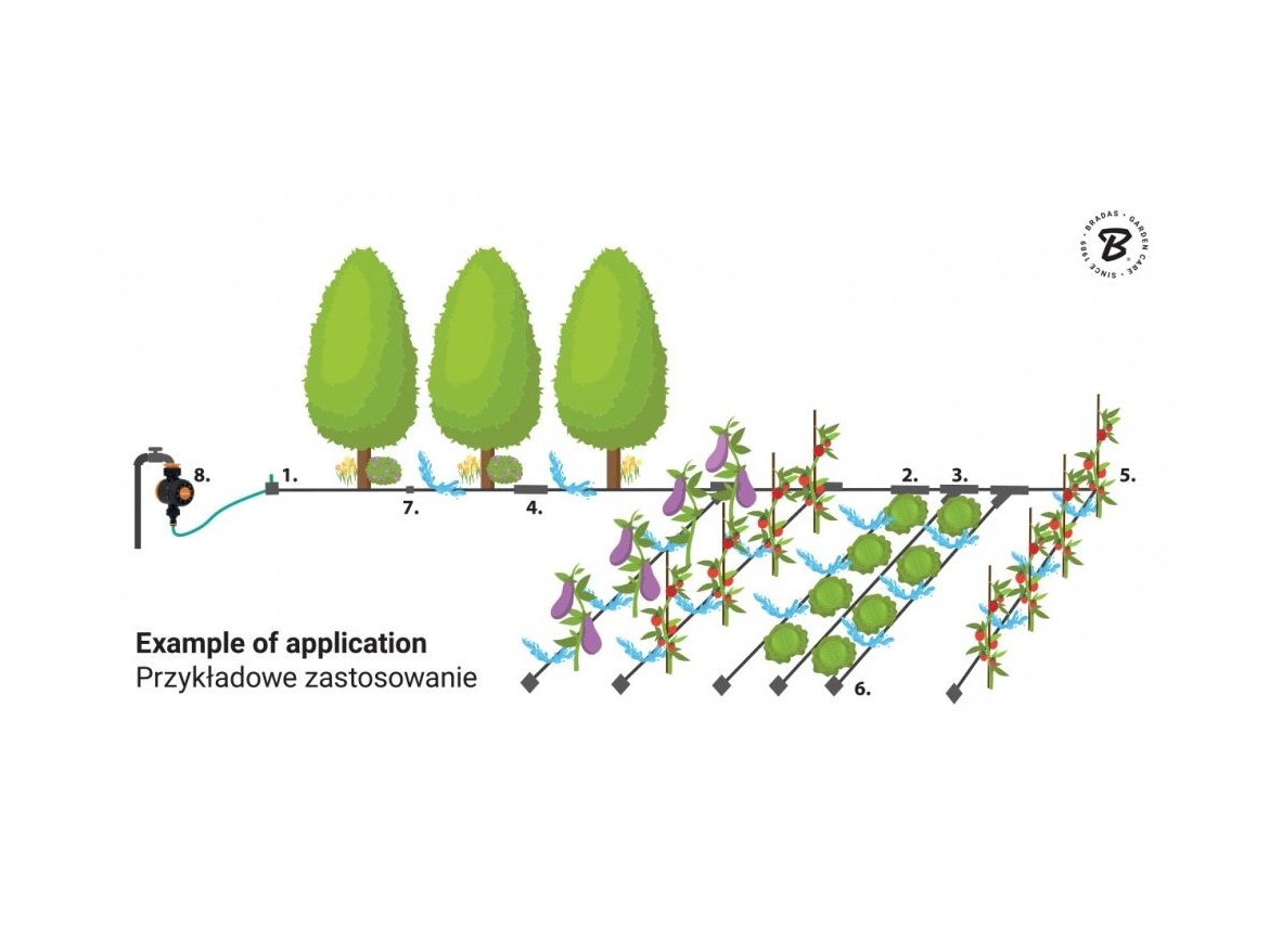 Bradas Kapková závlaha Bradas WATER FLOW DRIP - 50 m s časovačem