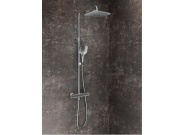 Ravak TD F 098.00BLM Sprchový stĺp netermostatický, posuvný, so sprchovým setom, čierna matná