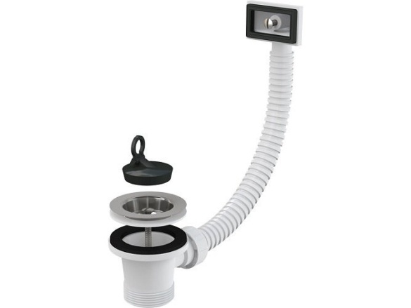 Alcadrain Dřezová výpusť 6/4", nerez mřížka, s flexi přepadem,  A331