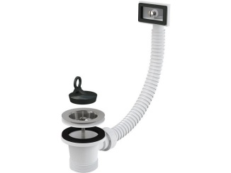 Kuchyňské dřezy –  Alcadrain Dřezová výpusť 6/4", nerez mřížka, s flexi přepadem,  A331