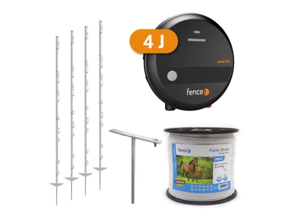 Scobax Set elektrického ohradu pro ochranu proti daňkům, jelenům, lesní zvěři - síťový zdroj - páska 200 m