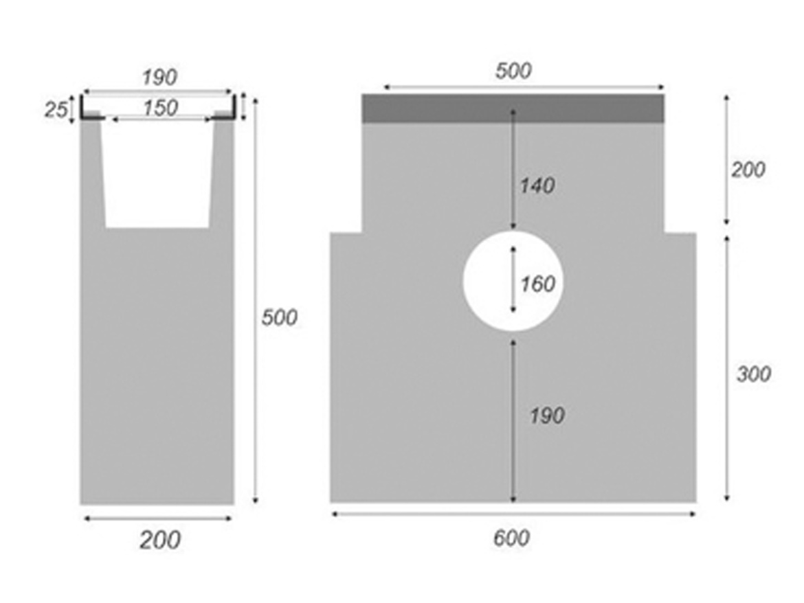Betónová Vpusť Gutta B125