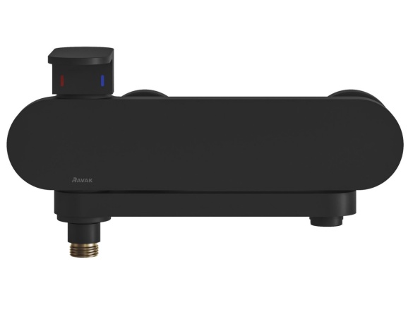 Ravak CR 022.20BL Vaňová nástenná batéria bez sprchového setu, čierna