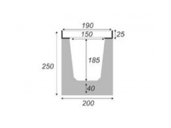 Covernit Spádový betonový žlab B125 s litinovou mříží