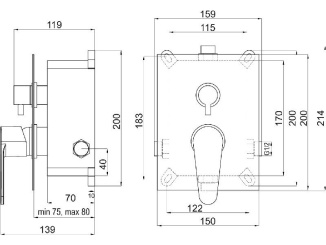 Vodovodné batérie – Novaservis Vanová baterie Titania Smart, chrom, podomítková, bez příslušenství, BOX98051R,0