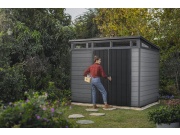 Plastový záhradný domček Keter Cortina 9x7 grafitový, s podlahou