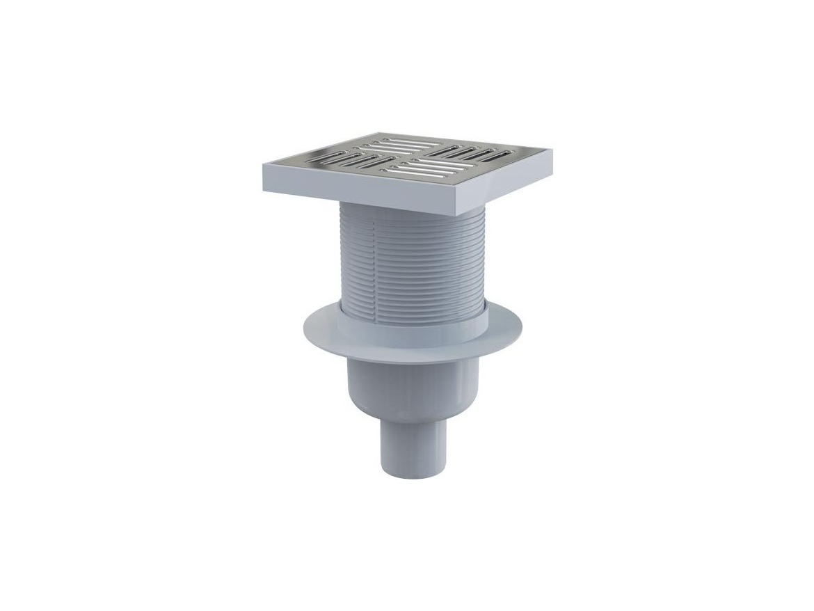 Alcadrain Podlahová vpusť 150 x 150, mřížka nerez, spodní odtok d 50 mm,  APV6411
