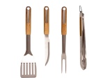 4 darabos prémium rozsdamentes acél grillezőeszköz-készlet Riwall PRO RBBQ 4W SET