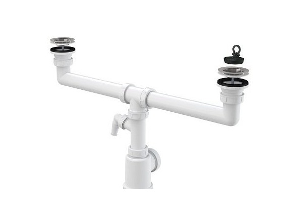 Alcadrain Dřezový sifon A449P s výpustí 70 mm, odpad 40/50 mm, s přípojkou,  A449P-DN50/40