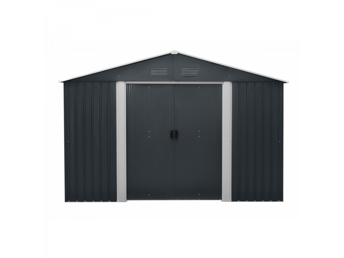 Zahradní domek kovový 3 x 3,7 m se sedlovou střechou antracit Riwall PRO RMSA 12x10 Anthracite