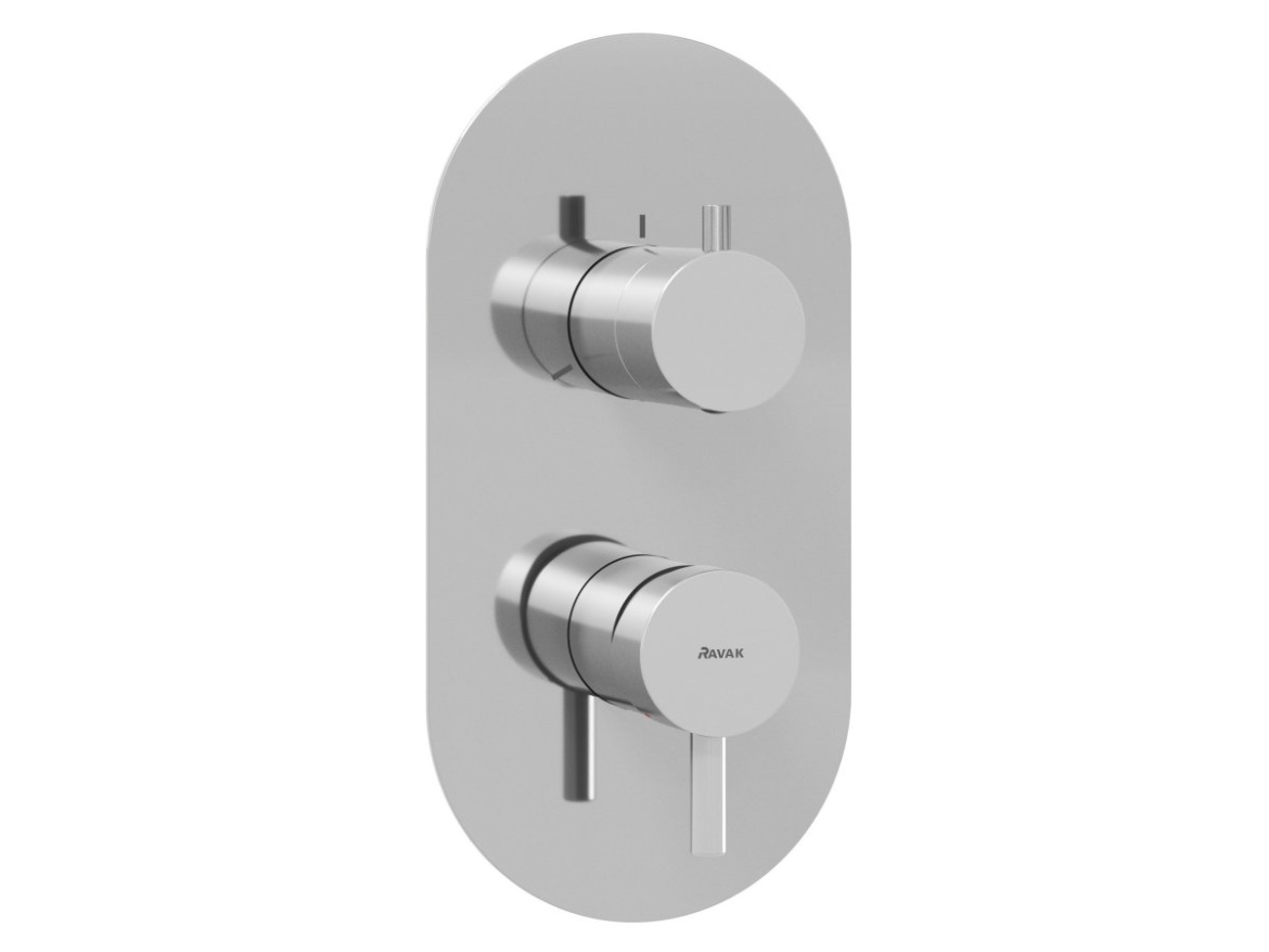 Ravak ES 068.20BLM.O3.RB07F Podomietková batéria 3-cestná pre R-box, čierna matná