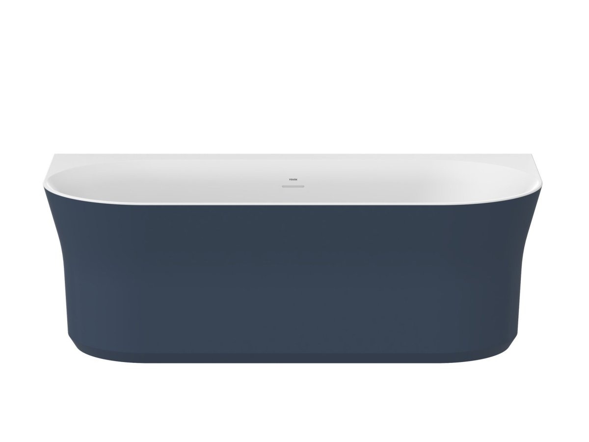 Ravak Vaňa Ypsilon Wall 178x86, voľne stojaca, čierna/biela, krytka odtoku čierna/biela/chróm