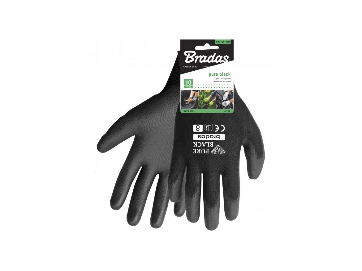 Bradas Ochranné rukavice z polyuretanu Bradas PURE BLACK vel. 10