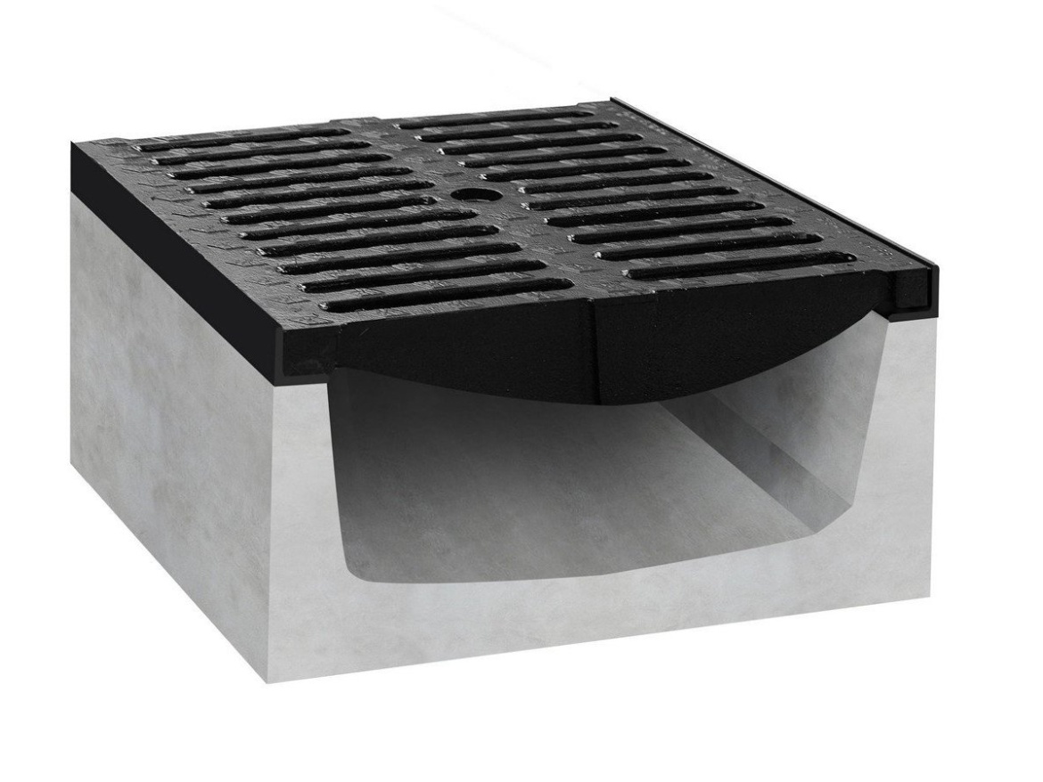 Betónový žľab s liatinovou mrežou Gutta D400