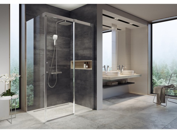 Ravak MSDPS 100x80 L, satin+transparent