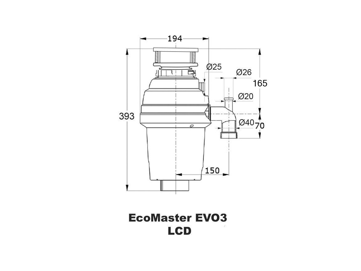 Drtiče odpadu EcoMaster LCD EVO3