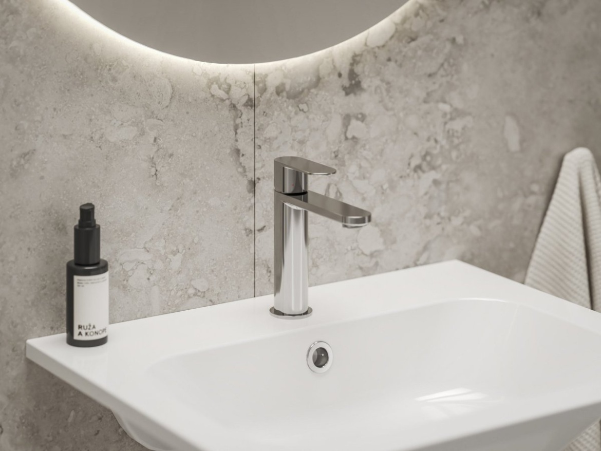 Ravak CR II 014.20BL Umyvadlová stojánková baterie 175 mm bez výpusti, černá