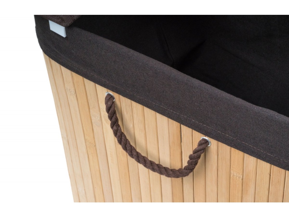 G21 Koš na prádlo  150 l s rozdělovači, bambusový s hnědým košem