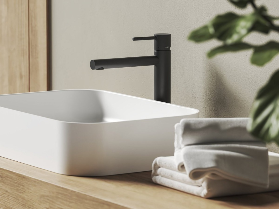 Ravak NX 015.20BLM Umývadlová batéria 280 mm bez odtokovej armatúry, čierna matná