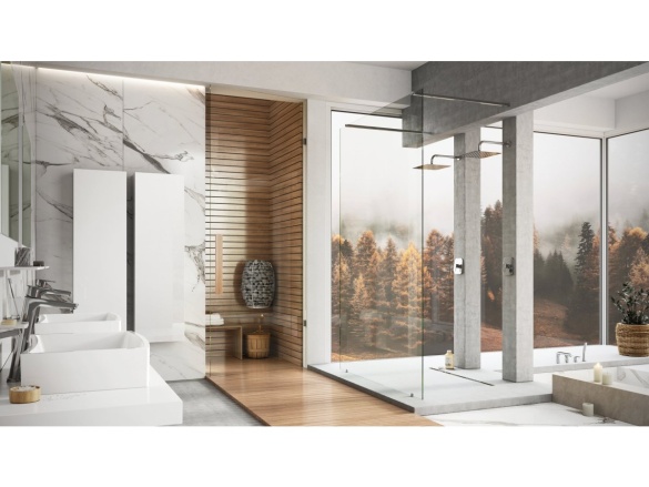 Ravak Walk-In Free Set 130, biela matná+transparent