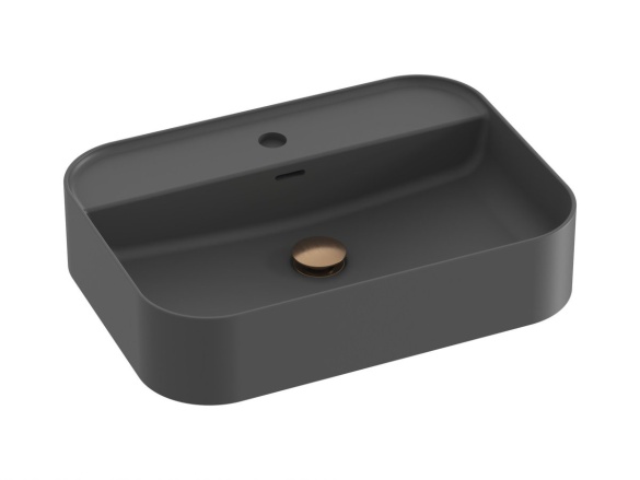 Ravak Umývadlo Ceramic Slim Shelf R 55, s otvorom pre batériu, s prepadom, biela matná