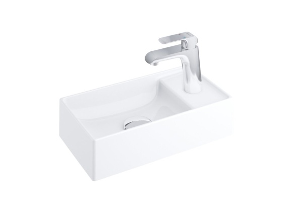 Ravak Umývadlo Veda Slim 40, s otvorom pre batériu, bez prepadu, antracit