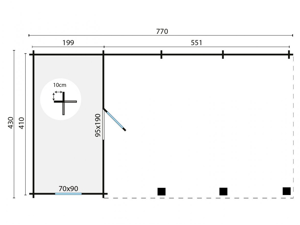 Tuindeco Ever Carport/Storage | 44mm | impregnated green