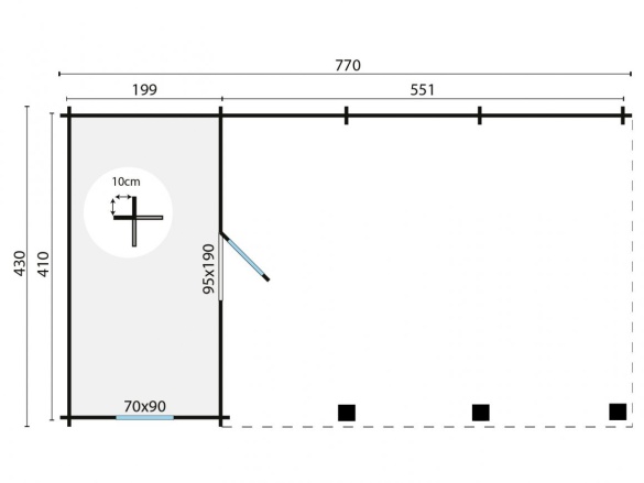 Tuindeco Ever Carport/Storage | 44mm | impregnated green