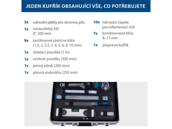 Alumínium szerszámosláda, 141 alkatrész Scheppach TB 200