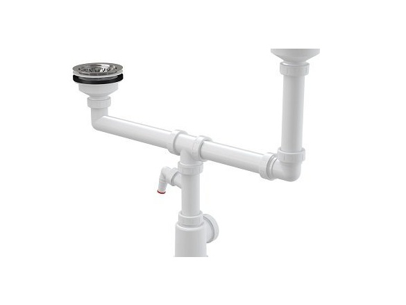 Alcadrain Dřezový sifon A454P s výpustí 115 mm, odpad 40/50 mm, s přípojkou,  A454P