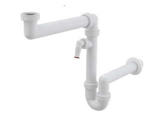 Alcadrain –  Alcadrain Dřezový sifon A872P bez výpusti G 6/4", odpad 40 mm, s přípojkou,  A872P