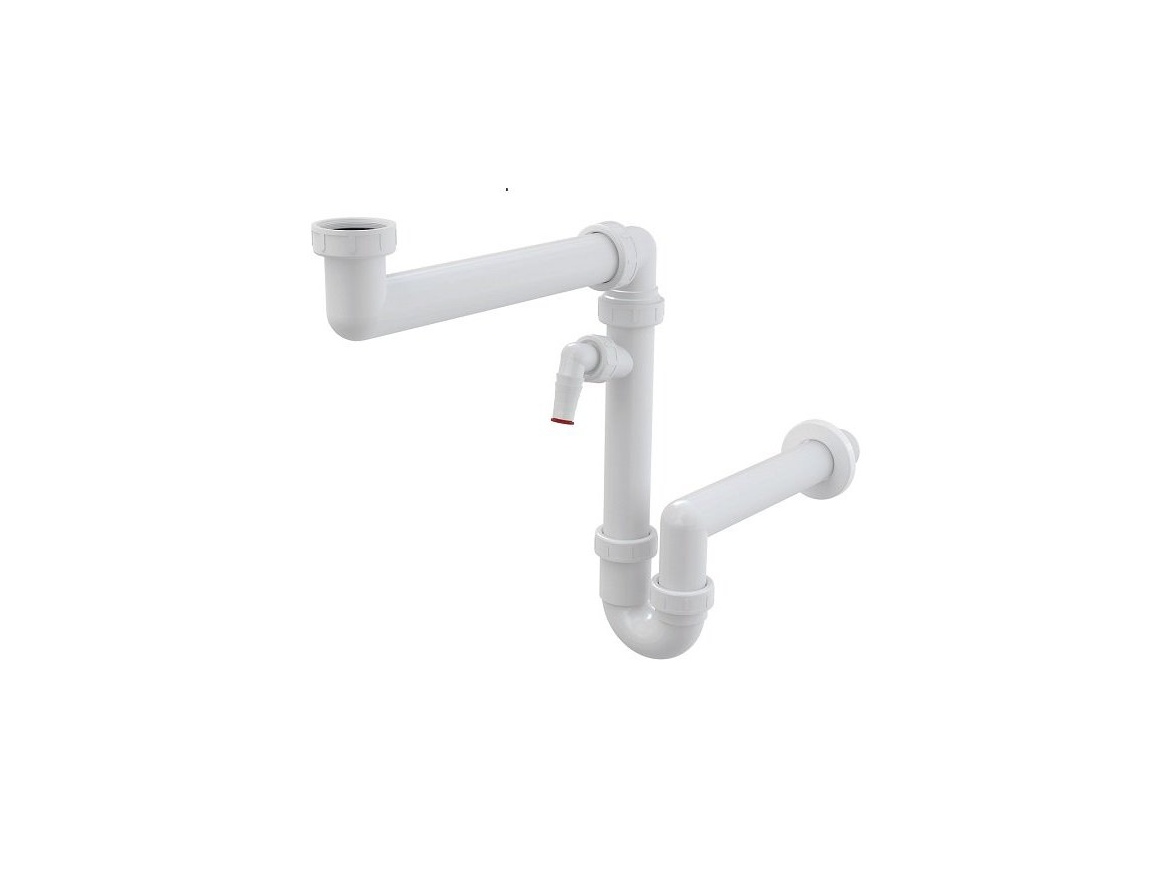 Alcadrain Dřezový sifon A872P bez výpusti G 6/4", odpad 40 mm, s přípojkou,  A872P