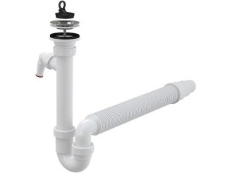 Sanitární instalace –  Alcadrain Dřezový sifon A830 s výpustí 70 mm, odpad 50/40 mm, s přípojkou,  A830-DN50/40