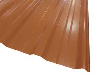 Trapézový plech Gutta –  trapéz T-18 Plus 2000 x 1173 mm měděná hnědá