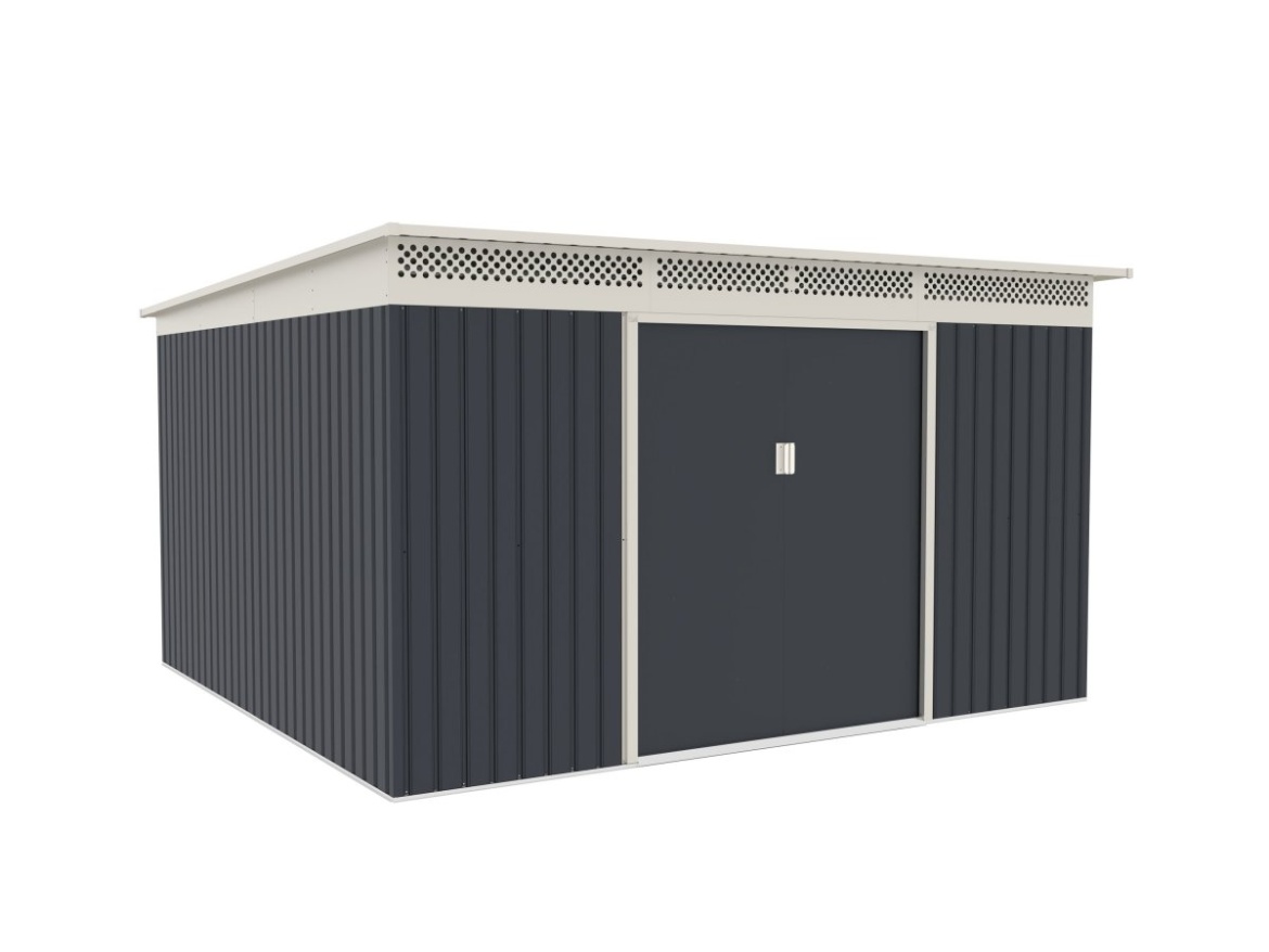 Plechový zahradní domek G21 GRAH 1132 - 340 x 333 cm, antracitový