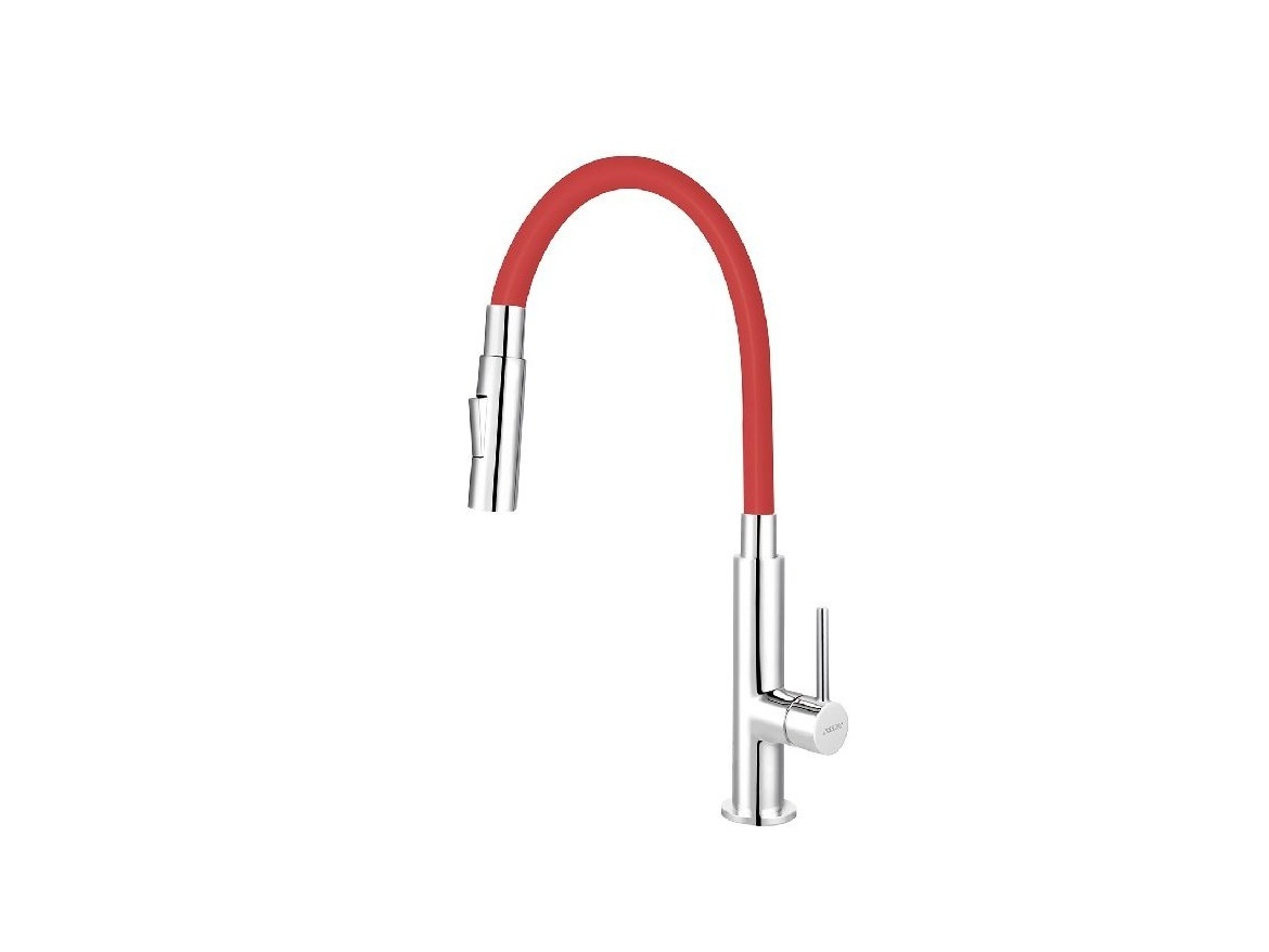 Novaservis Dřezová baterie Ferro, červená/chrom, stojánková,  70730,0CV