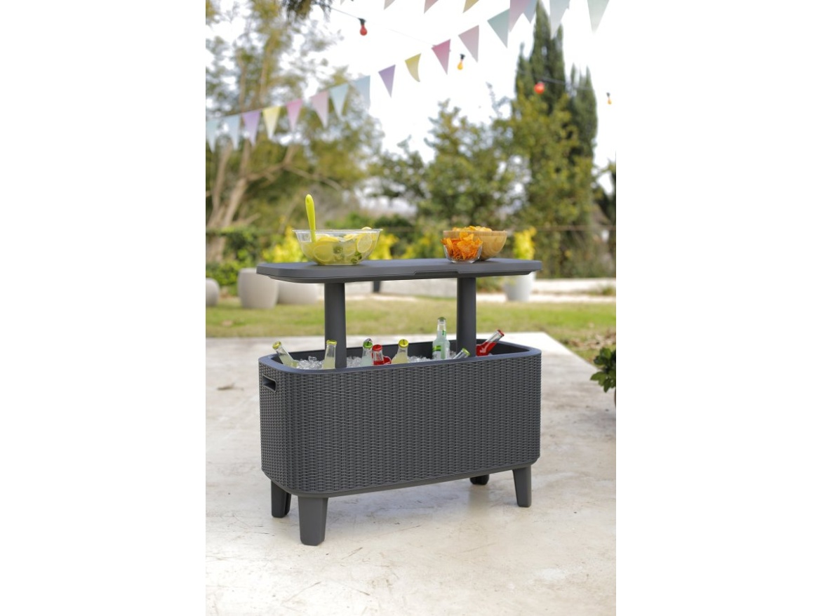 Keter Zahradní stůl  Bevy Bar Cool grafitový ratan