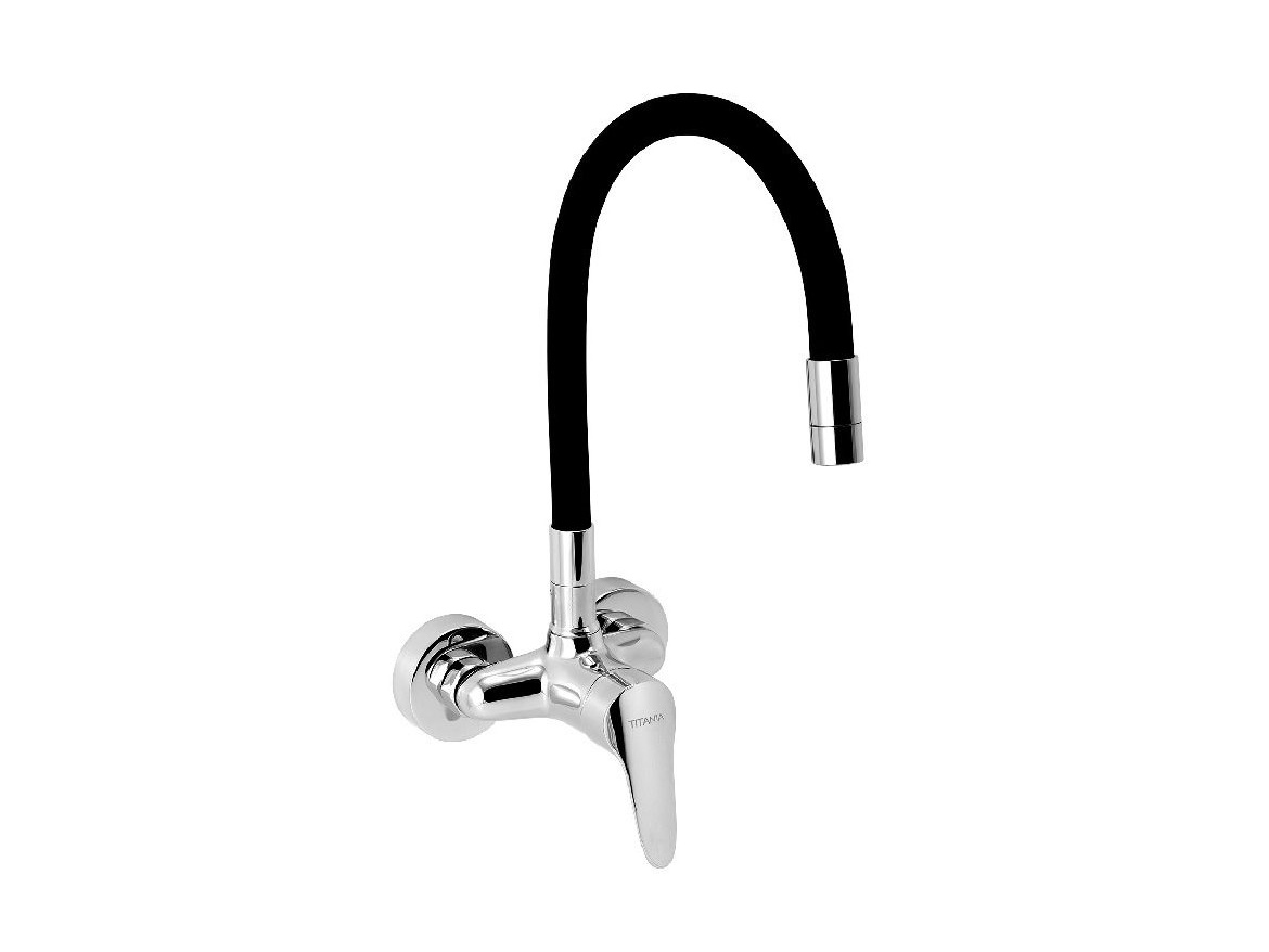 Novaservis Dřezová baterie Ferro 100 mm, černá/chrom, nástěnná,  94484,0C