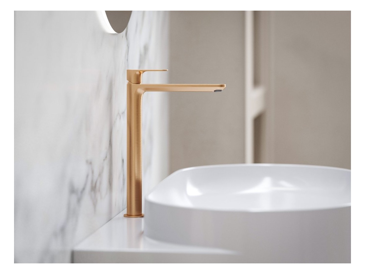 Ravak EL 015.61RGB Umyvadlová stojánková baterie BeCool 335 mm bez výpusti, Rose Gold Brushed