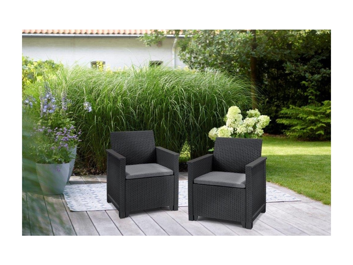 Keter Zahradní křeslo  Elodie grafitové 2 ks