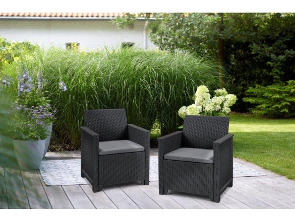 Keter Zahradní křeslo  Elodie grafitové 2 ks