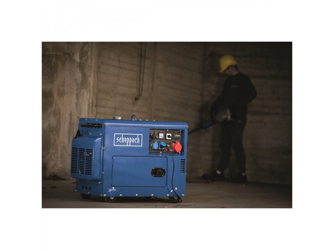 Dieselová elektrocentrála 5 000 W s regulací AVR Scheppach SG 5200 D
