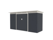 Plechový záhradný domček G21 GRAH 483 - 340 x 142 cm, antracitový