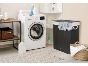 G21 Koš na prádlo  105 l s rozdělovačem, bambusový černý s bílým košem