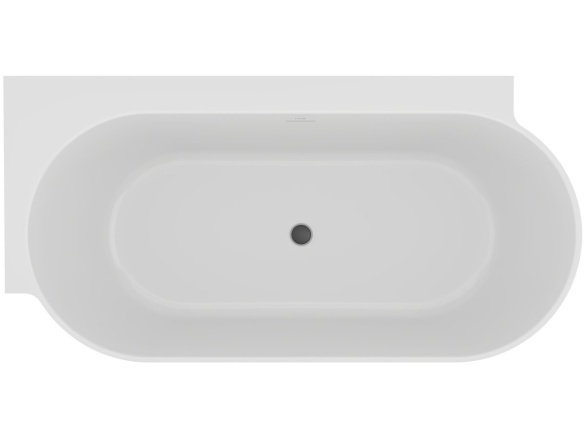 Ravak Vana Freedom Corner II Tec 175x86 L, volně stojící, Alabaster Pink/bílá, krytka odtoku bílá/černá/chrom