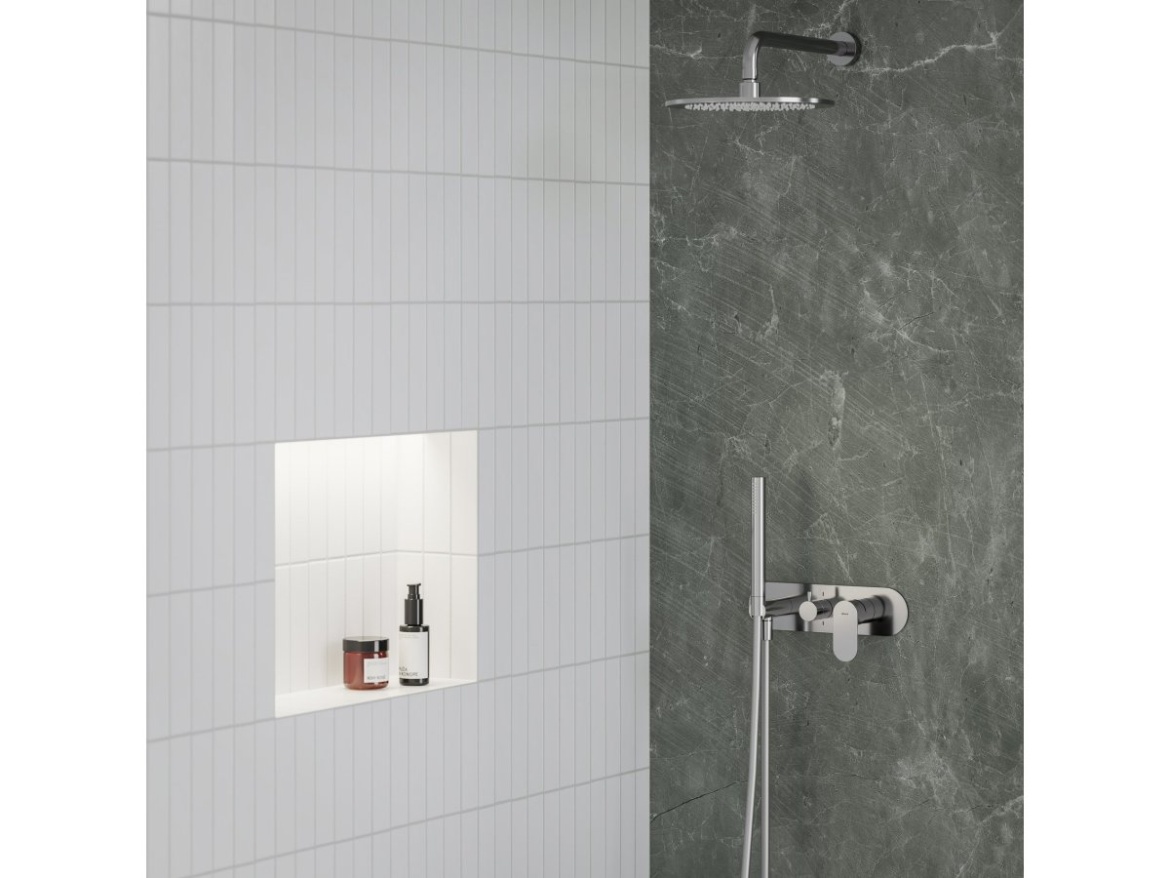 Ravak EL 068.60RGB.O3.RB07D.+S Podomietková batéria 3-cestná pre R-box, so sprchovým setom, Rose Gold Brushed